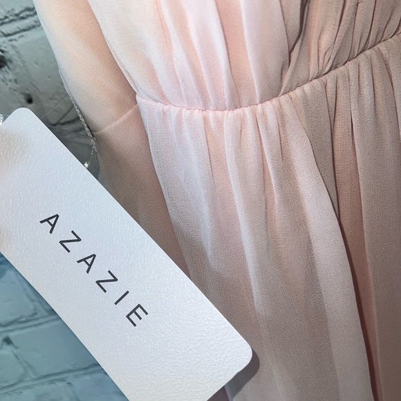 BRAND NWT Azazie Blushing Pink Sleeveless formal dress size 16 - Picture 11 of 16